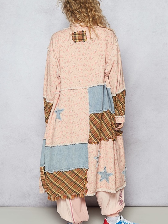 New POL Balloon Sleeve Relaxed Fit Twill Long Shirt Shacket Lightweight Pink - Picture 4 of 8